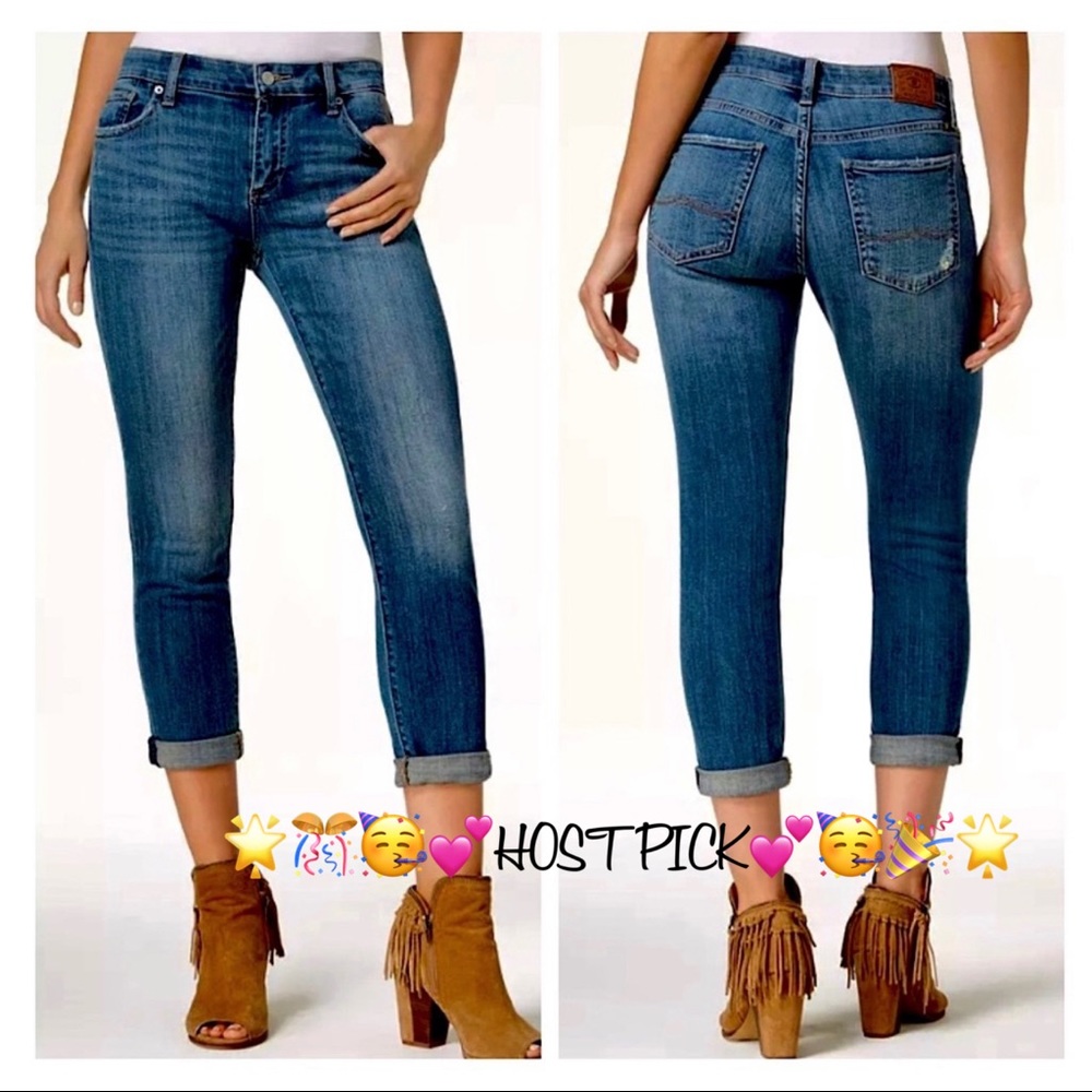 🎉HP🎊 NWT🍀LUCKY BRAND “Sienna Slim”Boyfriend BoHo Chic Ankle Jeans 31” Sz 12